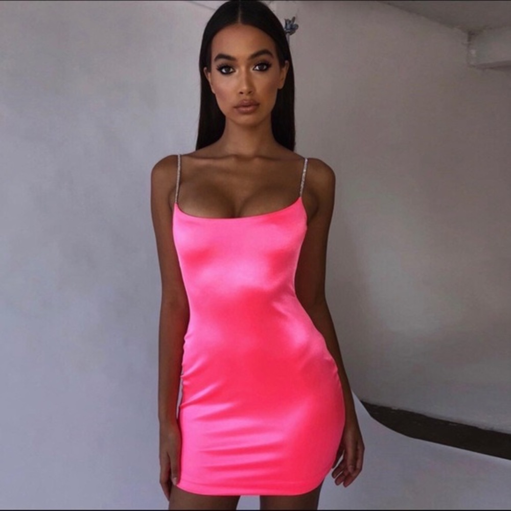 Meshki Neon Pink Mini Dress